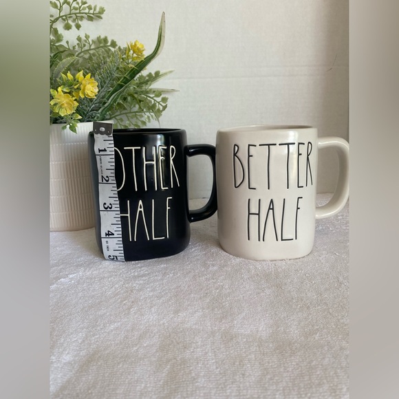 Rae‎ Dunn Black and Cream Mug Set - Other Half & Better Half - Picture 6 of 7